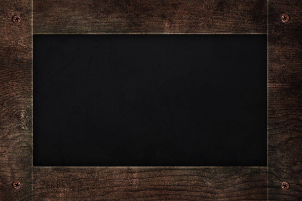 木框菜单黑板，生锈的钉子孤立在白色图片下载
