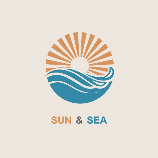 太阳和海洋的标志图片下载