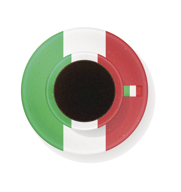 杯与意大利国旗的咖啡颜色图片下载