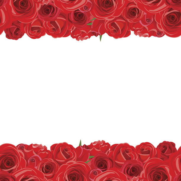 水平无缝背景红玫瑰。矢量插图。图片下载