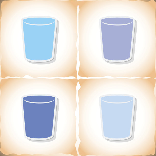 玻璃。在旧纸上粘贴有阴影的扁平贴纸图片下载