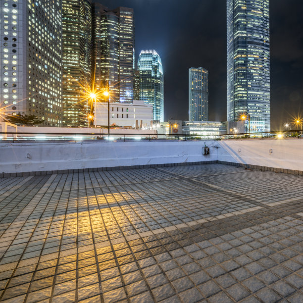 以香港为背景的空砖地面图片下载