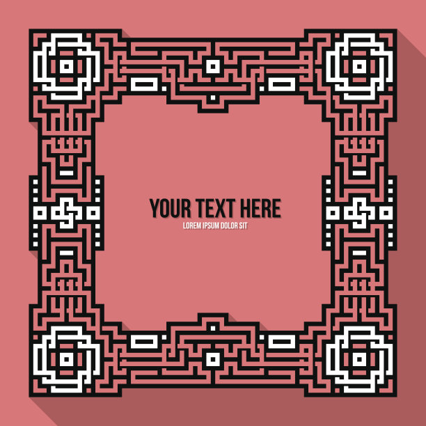 几何文本框架与传统部落和阿兹特克元素图片下载
