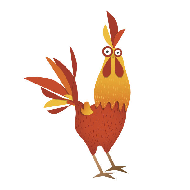 红鸡，象征2017年，中国历法图片下载