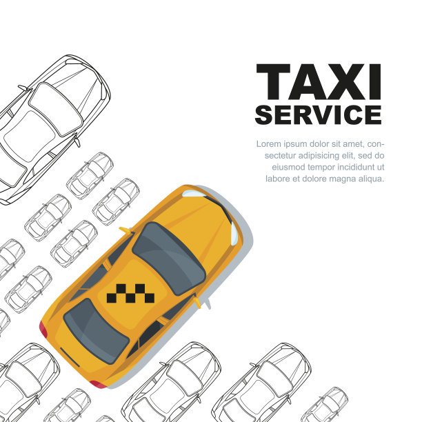 出租车服务理念。矢量横幅，海报或传单背景模板。图片下载