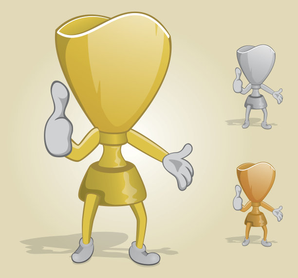 竖起大拇指的奖杯图片下载