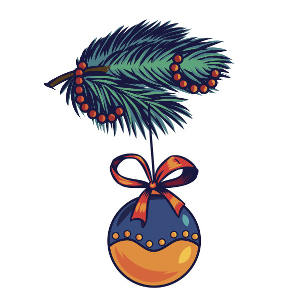 圣诞树装饰球的树枝图片下载