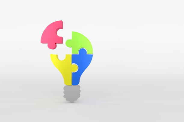 五彩缤纷的拼图为团队工作的概念图片下载