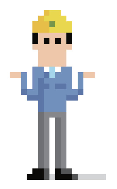 像素插图:麻烦的工人图片下载