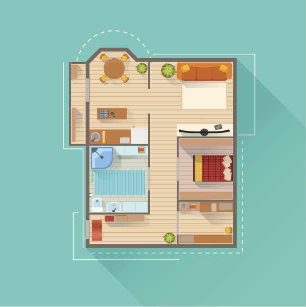 公寓室内设计项目从上面看图片下载