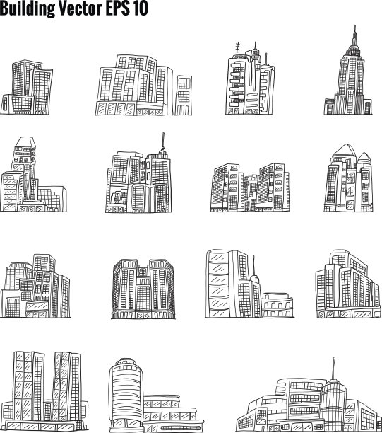 手绘建筑草图图片下载