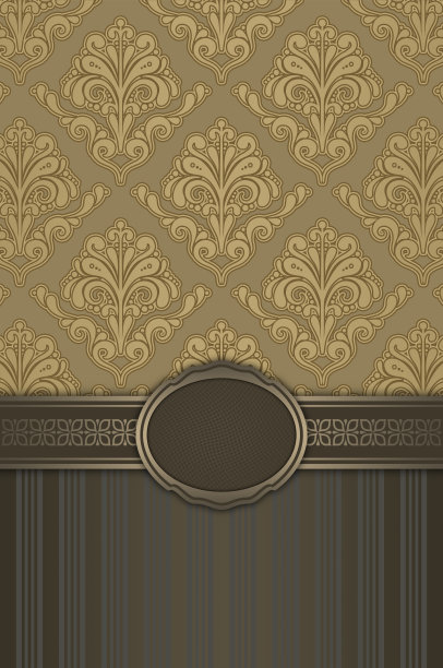 复古背景与装饰框架和图案。图片下载