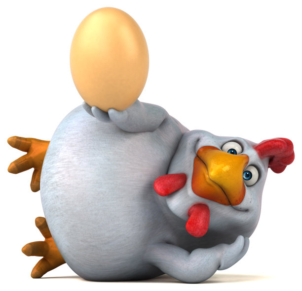 有趣的鸡- 3D插图图片下载