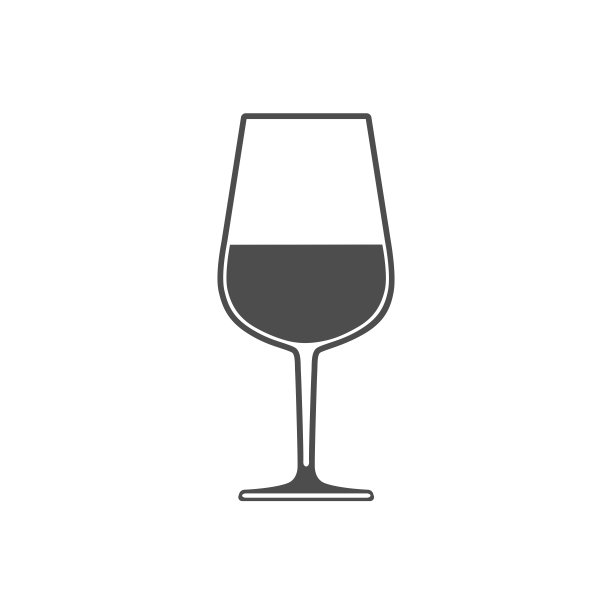 酒杯与酒的标志、符号、图标隔离。平面设计。图片下载