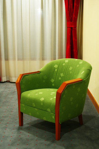 房间里的绿色椅子图片下载