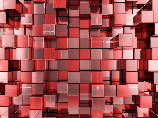抽象红色立方体背景图片下载