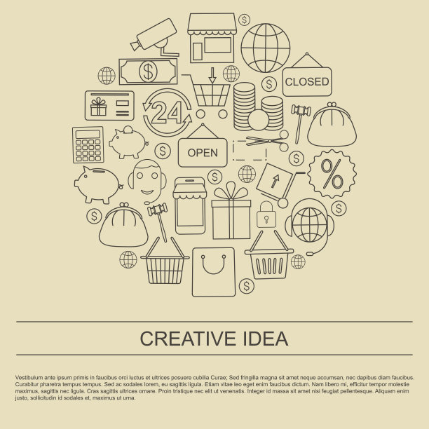 业务图标大纲图片下载