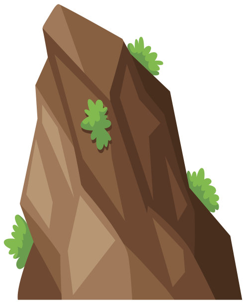 大岩石和绿色的草图片下载