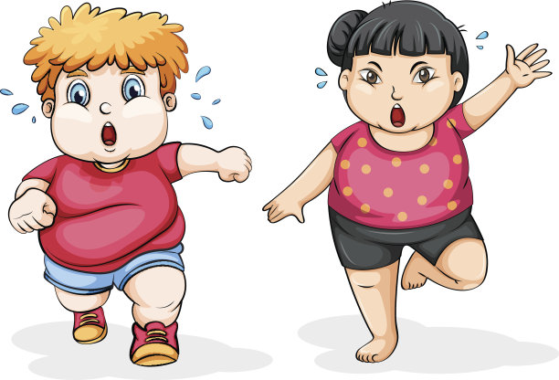 胖男人和女人锻炼图片下载