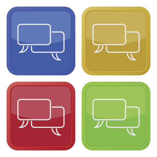 四个方形的彩色图标，两个语音气泡图片下载