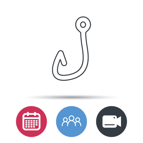 鱼钩图标。渔夫设备的信号。图片下载