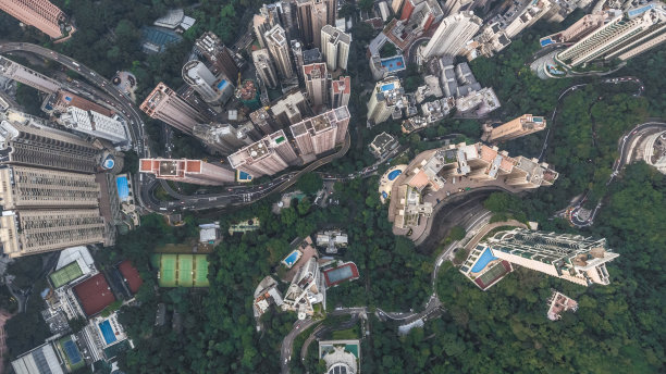 香港鸟瞰图素材图片