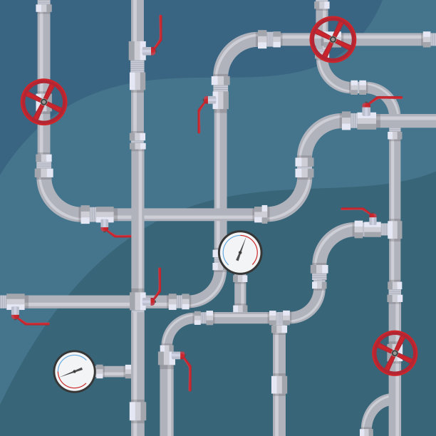管道系统矢量管道维修服务安装背景设置图片下载