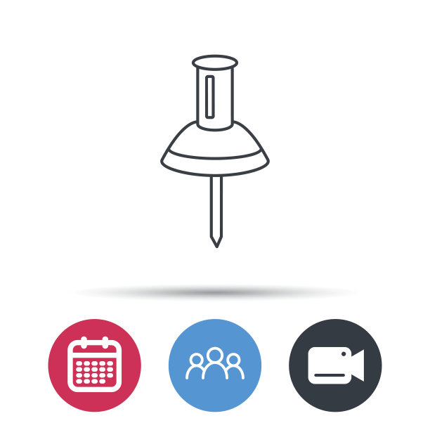 图钉图标。销工具的迹象。图片下载