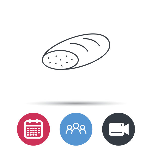 面包图标。天然食品的迹象。图片下载