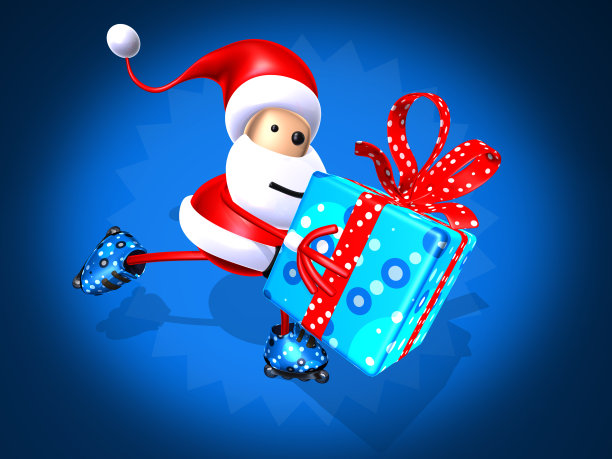 圣诞老人滑冰图片下载