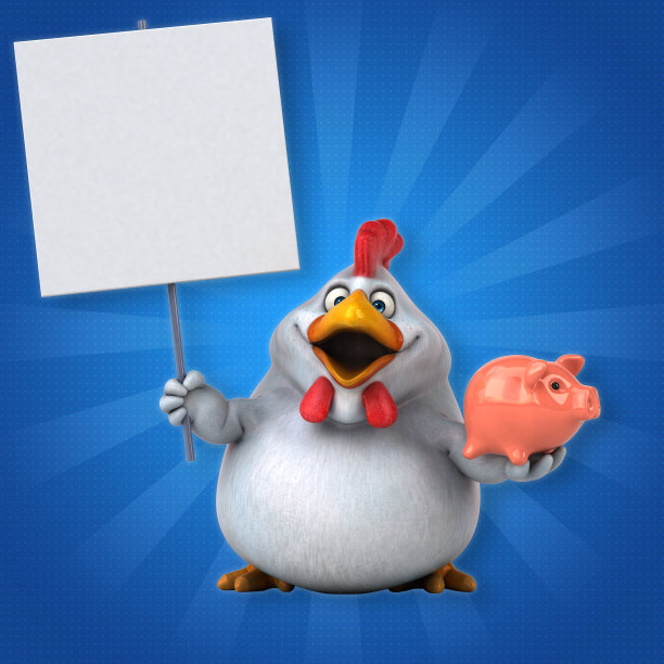 有趣的鸡- 3D插图图片下载