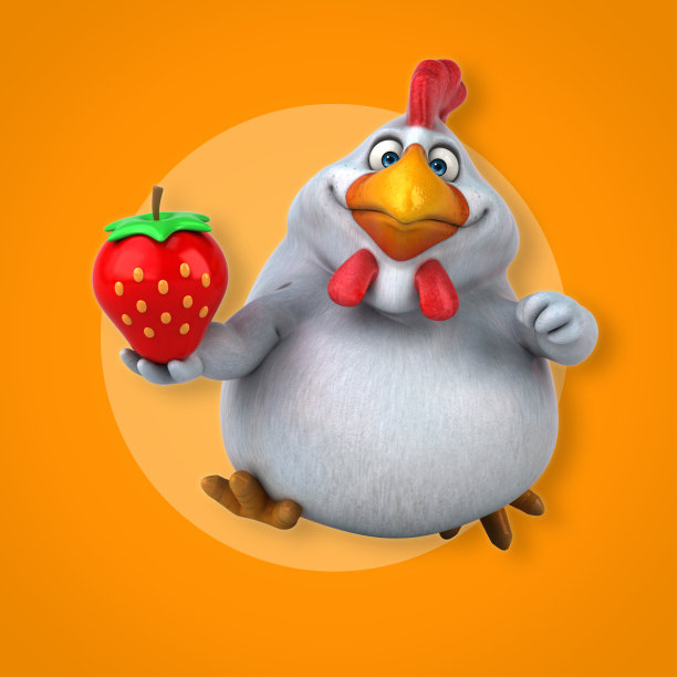 有趣的鸡- 3D插图图片下载