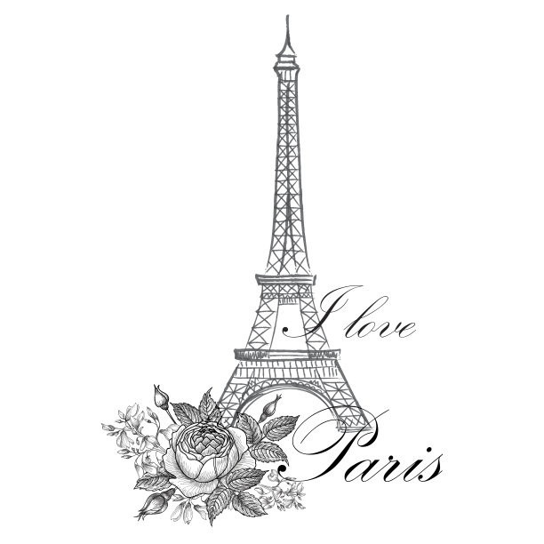 著名的地标埃菲尔铁塔。法国旅游卡图片下载