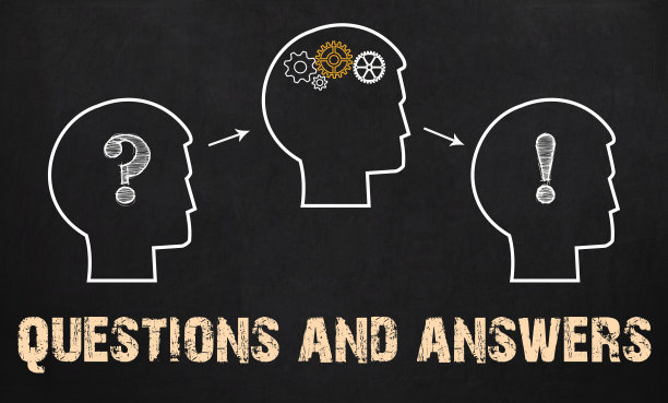 问题和答案-商业概念在黑板上图片下载