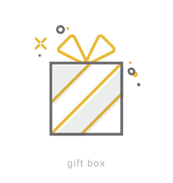 细线图标，礼盒图片下载