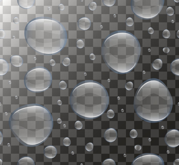 真实透明的水泡泡。3d集皂，滴，滴。向量图片下载