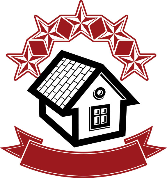 简单的五星住宅和经典的丝带。VIP的公寓图片下载