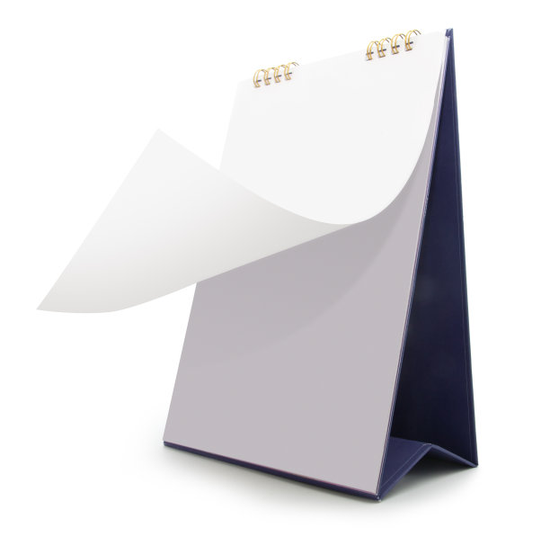 开放式台历孤立在白色背景上图片下载