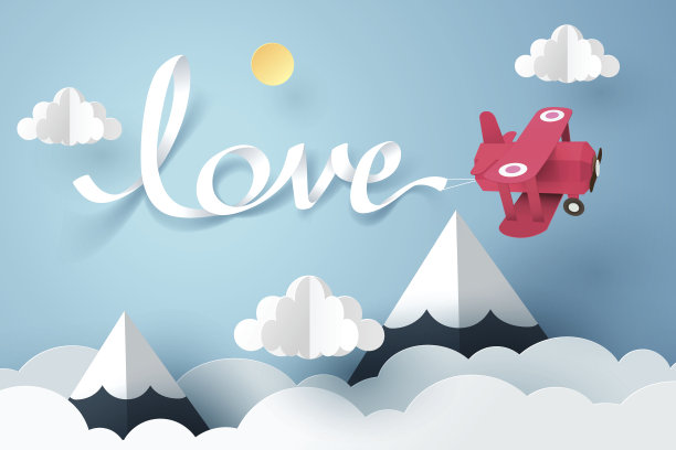 纸艺术爱书法和刻字素材图片