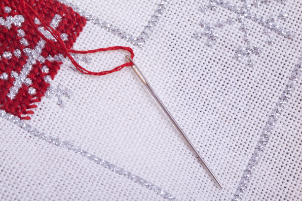 圣诞棉被和绣花针图片下载