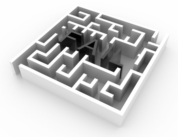 带有失败文本的迷宫(白色隔离)图片下载