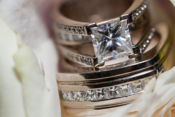 结婚戒指特写镜头图片下载