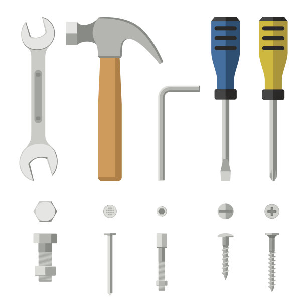 施工工具和修理。素材图片