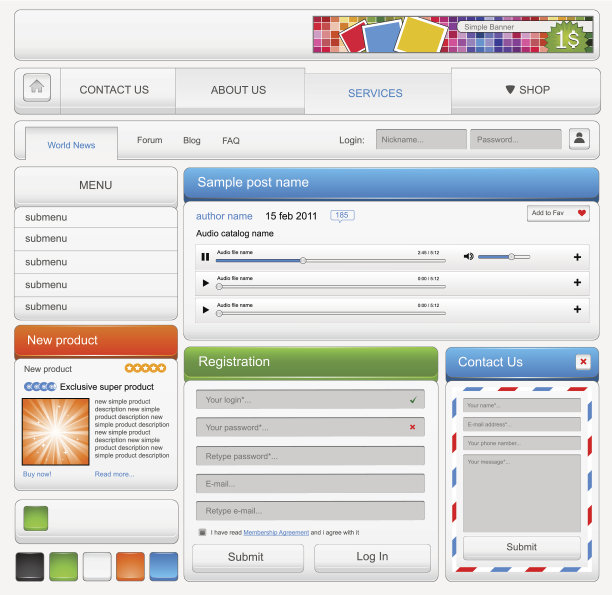 网页设计元素集图片下载