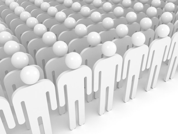 一排白色抽象的人。群概念说明图片下载