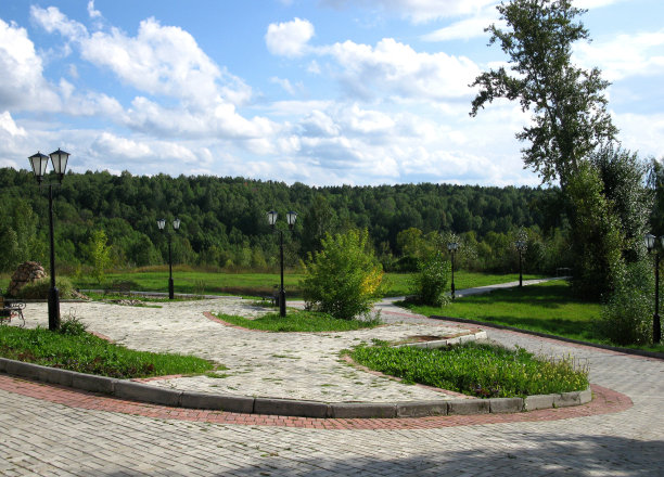 树，天空和云图片下载