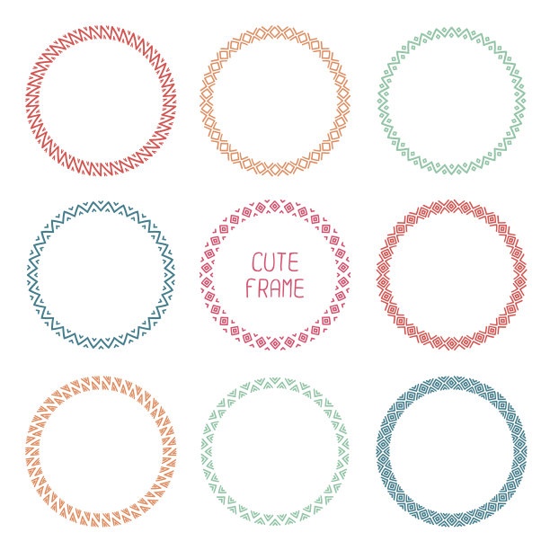 手绘彩色框架的几何图案。时尚涂鸦风格。图片下载