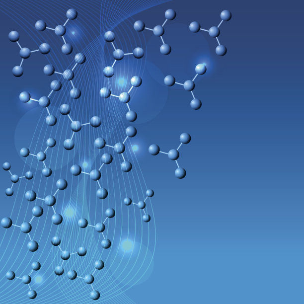 蓝色的分子背景图片下载
