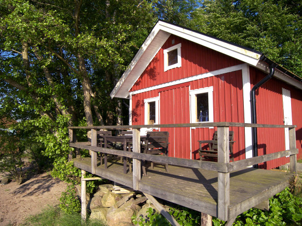 海滩和船屋图片下载