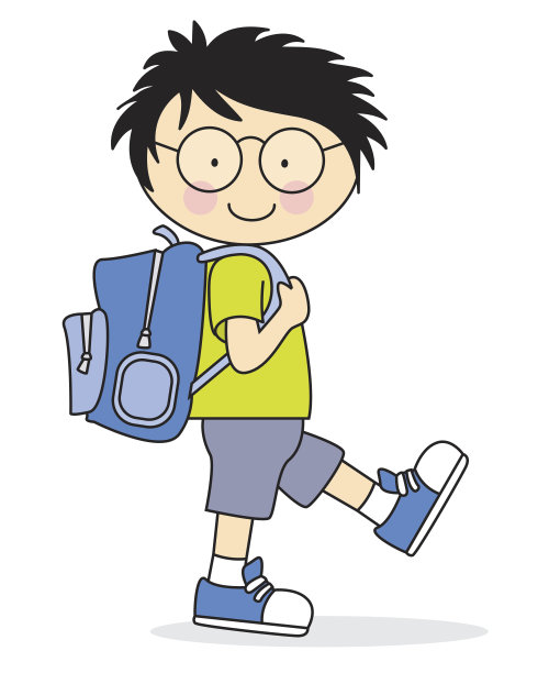 孩子上学图片下载